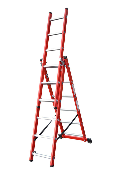 Lyte Fibreglass Combination Ladder - 6 Rungs, Versatile & Safe (NGFCL6)
