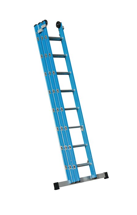 Lyte Professional 3-Section Fibreglass Extension Ladder with Wheels (GFNELT325)