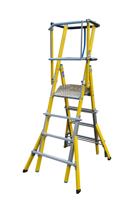 Lyte Industrial Aluminium Platform Stepladder with Handrails (L4)