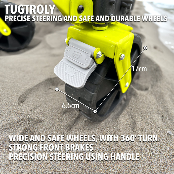 Maximuv Folding Trolley Cart with Adjustable Handle, Heavy-Duty Wheels for Beach, Camping, and Garden - Collapsible Wagon for Festival, Shopping, and Fishing - Multi-Terrain Pull Along Utility Wagon