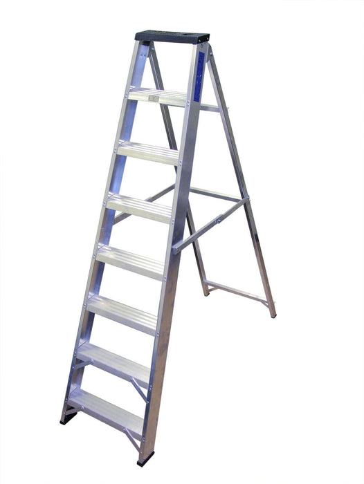 Lyte 8-Tread Aluminium Swingback Ladder with Tool Tray (NBSBB8)
