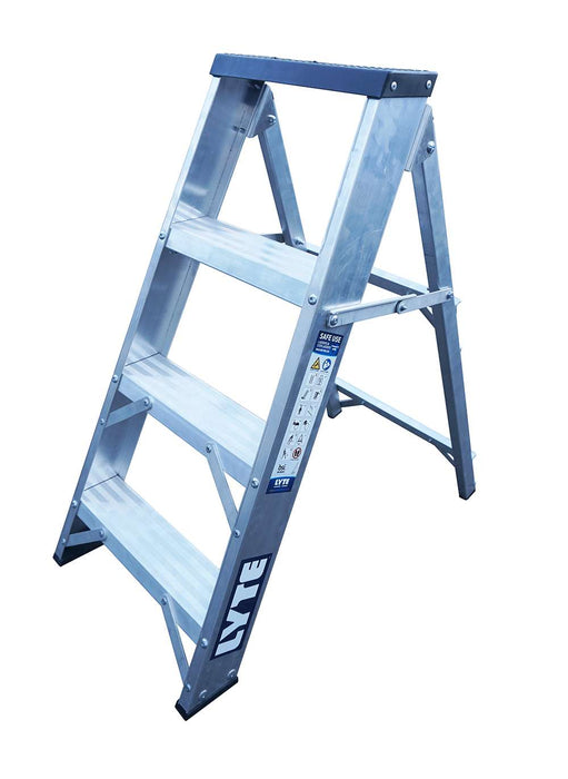 Lyte EN131-2 Swingback Stepladder 150kg Capacity (NBSBB4)