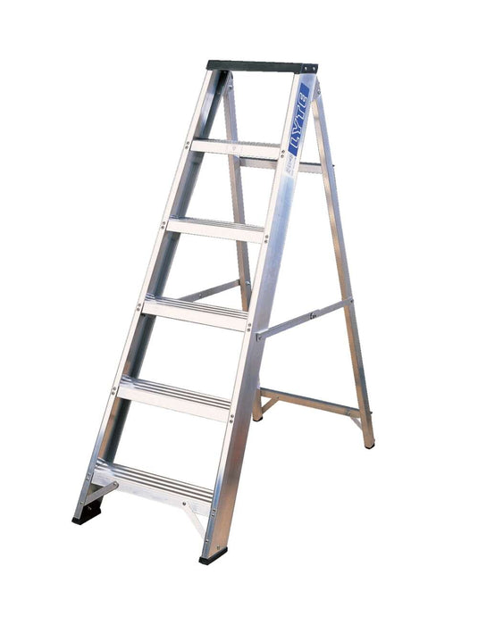 Lyte Industrial Swingback Step Ladder with Tool Tray (NBSBB6)