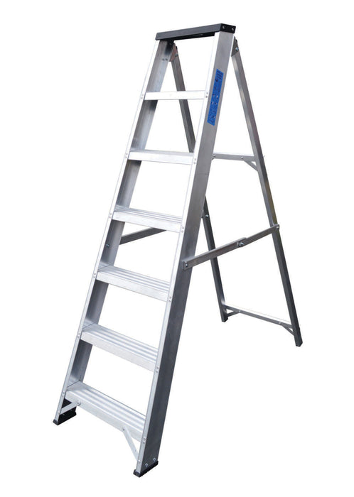 Lyte Industrial Swingback Step Ladder with Tool Tray (NBSBB7)