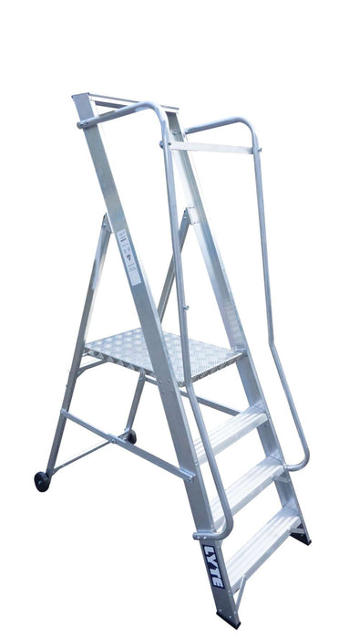 Lyte Professional Aluminium Wide Step Ladder 4 Treads (NBSWP4)