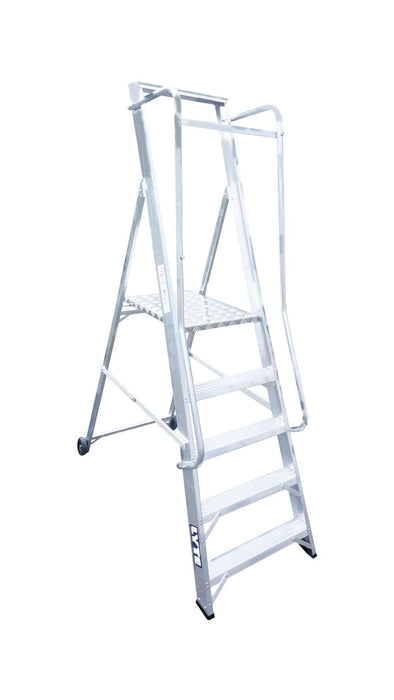 Lyte Professional 5-Tread Aluminium Wide Step Ladder for Safety & Durability (NBSWP5)
