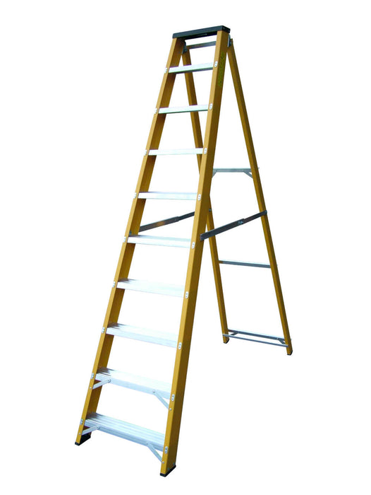 Lyte 10-Tread Fibreglass Swingback Step Ladder (NGFBB10)