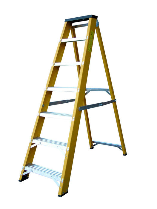 Lyte Professional Swingback Fibreglass Step Ladder 7 Tread (NGFBB7)