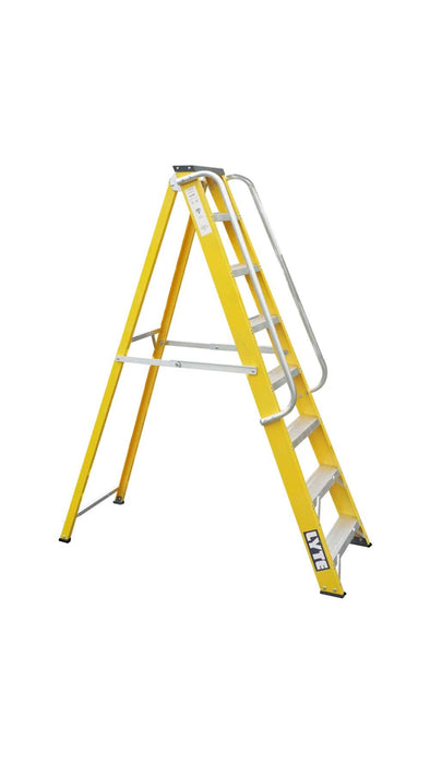 Lyte Professional Fibreglass Swingback Step Ladder 8 Tread (NGFBB8)