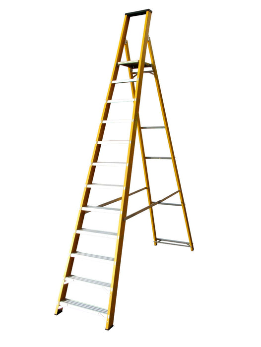 Lyte Professional Fibreglass Platform Step Ladder 12 Rungs (NGFBP12)