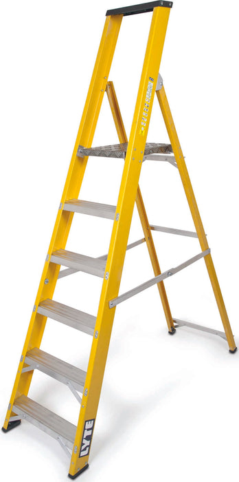 Lyte Professional Fibreglass Platform Step Ladder 6 Rung (NGFBP6)