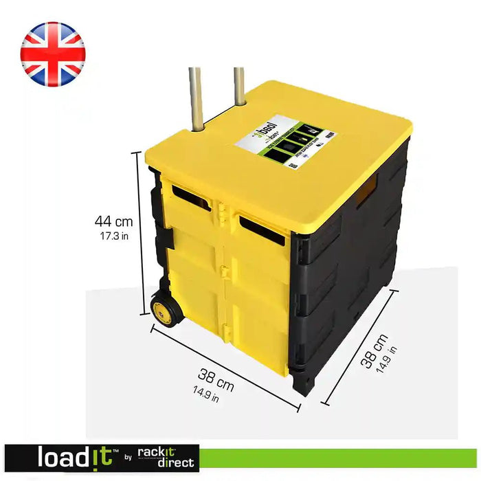 Box Trolley with Wheels and Handle, Box with Wheels and Handle 40kg, Heavy Duty, Shopping & Storage - RackitDirect