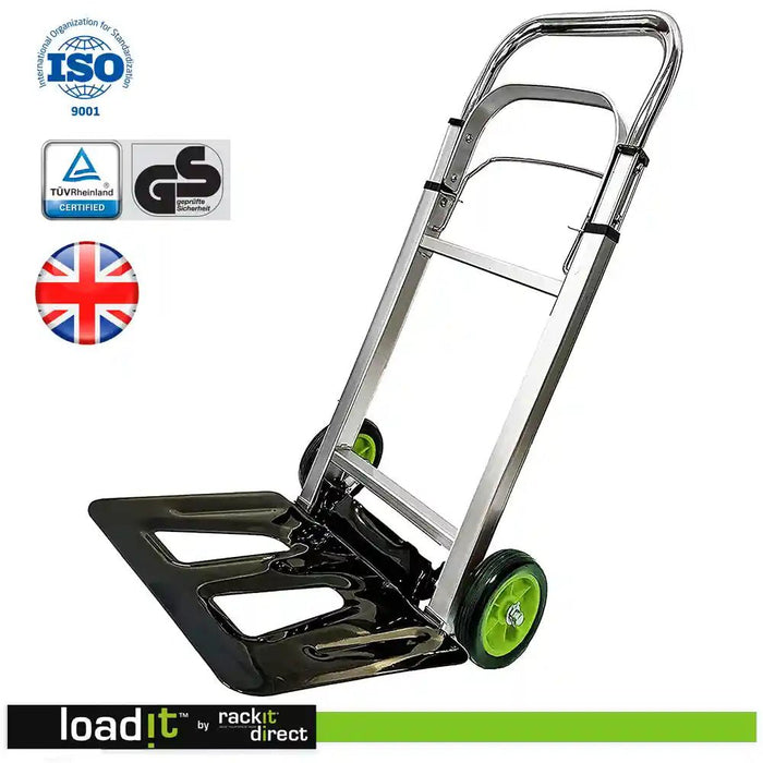 Folding Heavy Duty Sack Truck 100kg Capacity, 2-Year Warranty - RackitDirect