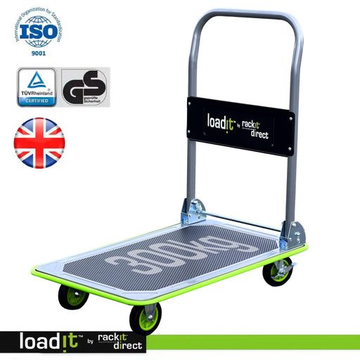 Heavy Duty Platform Trolley, 300kg, Strong Durable Flatbed Trolley Design, 2-Year Warranty - RackitDirect