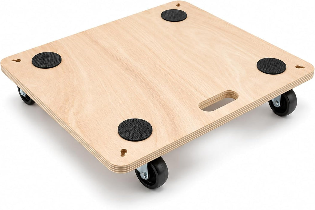 LoadIt Furniture Dolly Trolley 200kg - Heavy Duty Wooden Moving Dolly 60x50cm, Removal Platform Trolley with 360 Degree Castors