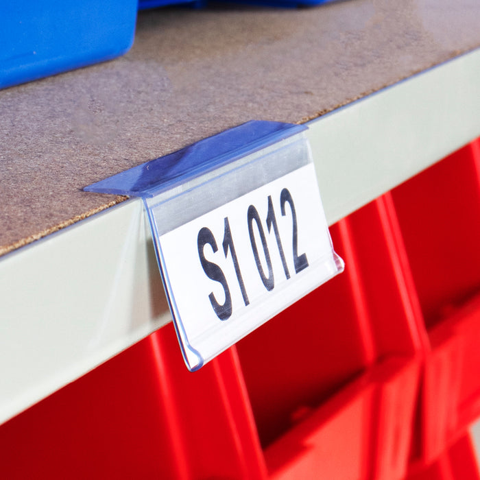 Angled Label Holders For Racking Industrial Angled Shelf Label Holders | Beaverswood — RackitDirect