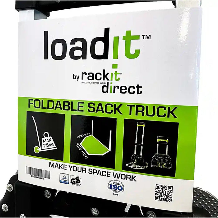 Folding Heavy Duty Sack Truck 75kg Capacity, 2-Year Warranty - RackitDirect