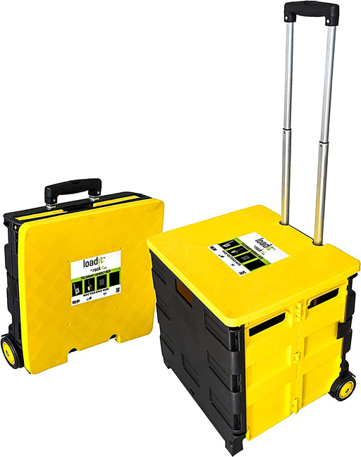 LoadiT Box Trolley with Wheels and Handle, Box with Wheels and Handle 40kg, Heavy Duty, Shopping & Storage - RackitDirect