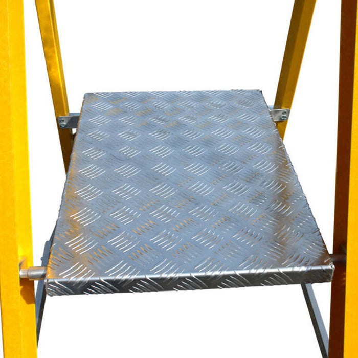 Safety-Optimised: Lyte Glass Fibre Wide Step Ladder with Handrails and Insulation - RackitDirect