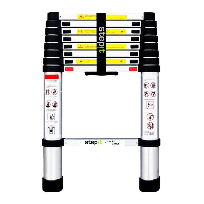 Stepit 2.6m Soft Close Telescopic Ladder Durable and Adjustable - RackitDirect