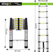 Stepit 3.2m Telescopic Ladder | Aviation Grade Aluminium | Adjustable Height | Anti-Slip Feet | Rackit Direct - RackitDirect